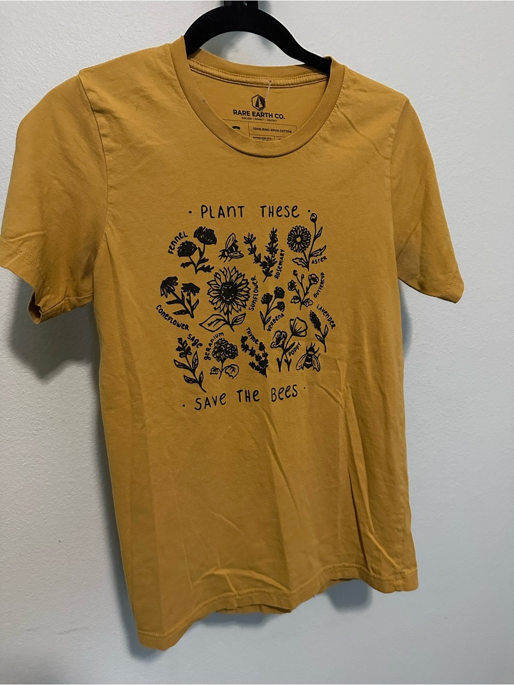 Source Unknown Mustard Yellow 'Plant These' Short Sleeve Tee